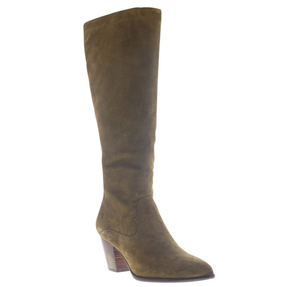 Frye Shoes - FRYE REED INSIDE ZIP TALL GREEN SUEDE boots sz 10!